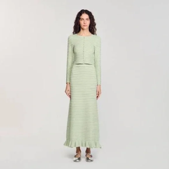 Sandro Vert Amande Cardigan - Picture 5 of 7